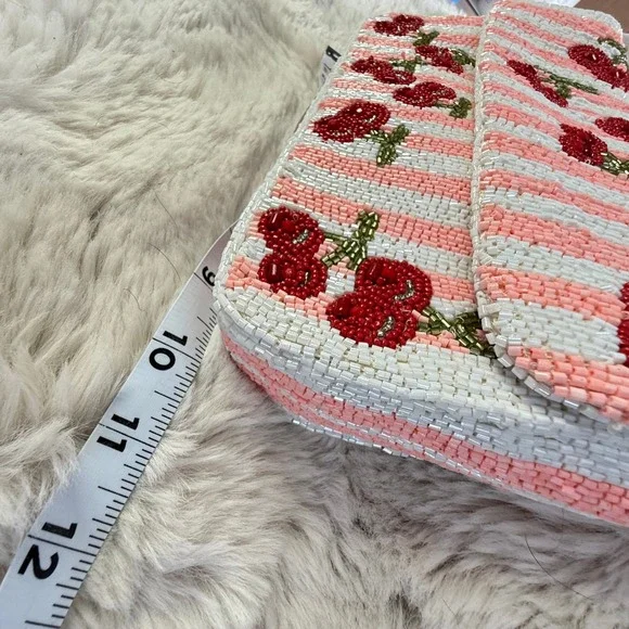 Viral TikTok Beaded Cherry Striped Bag - Picture 5 of 8